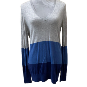 Ann Taylor Lightweight Blue Gray Long Top